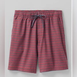 PrAna Men's XL Pull On Metric E-Waist Board 8" Stretch Shorts Rust Stripe NWT